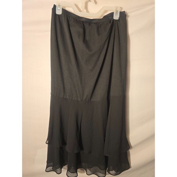 Jeanne Alexander Black Sheer Layed Skirt Maxi Long Womens Goth Large l - Picture 1 of 2